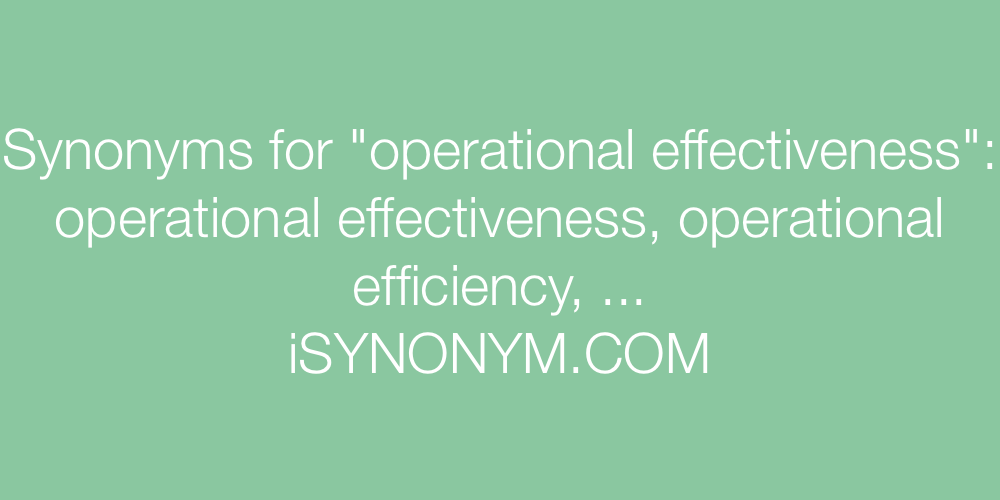 Synonyms operational effectiveness