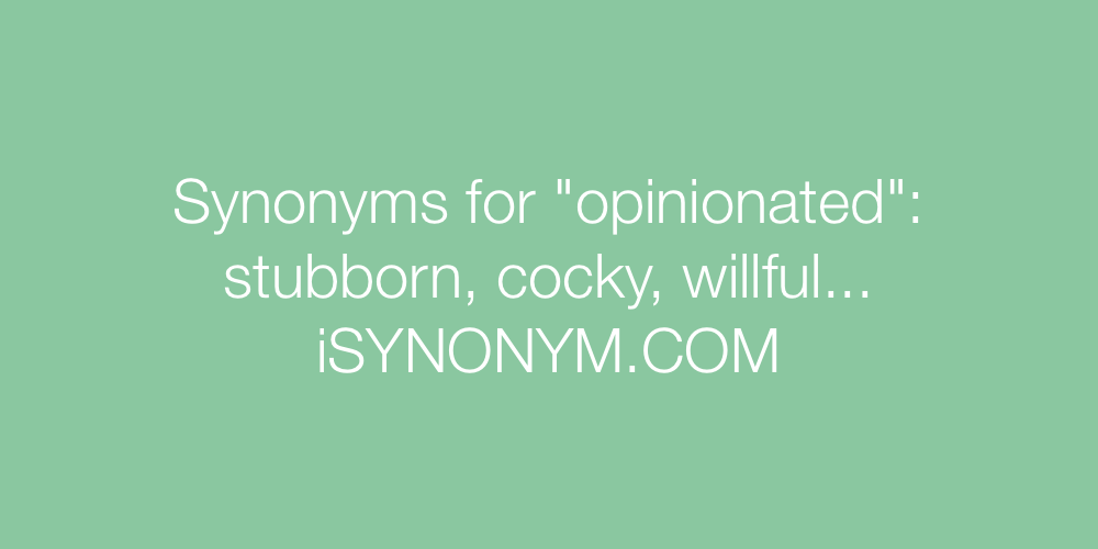 Synonyms opinionated