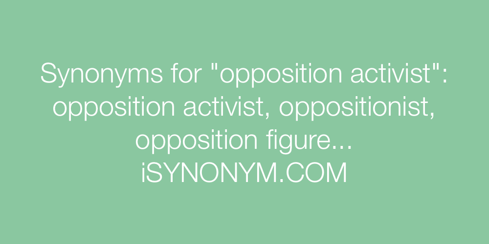 Synonyms opposition activist