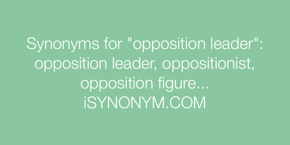 Synonyms opposition leader