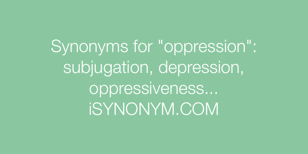 Synonyms oppression