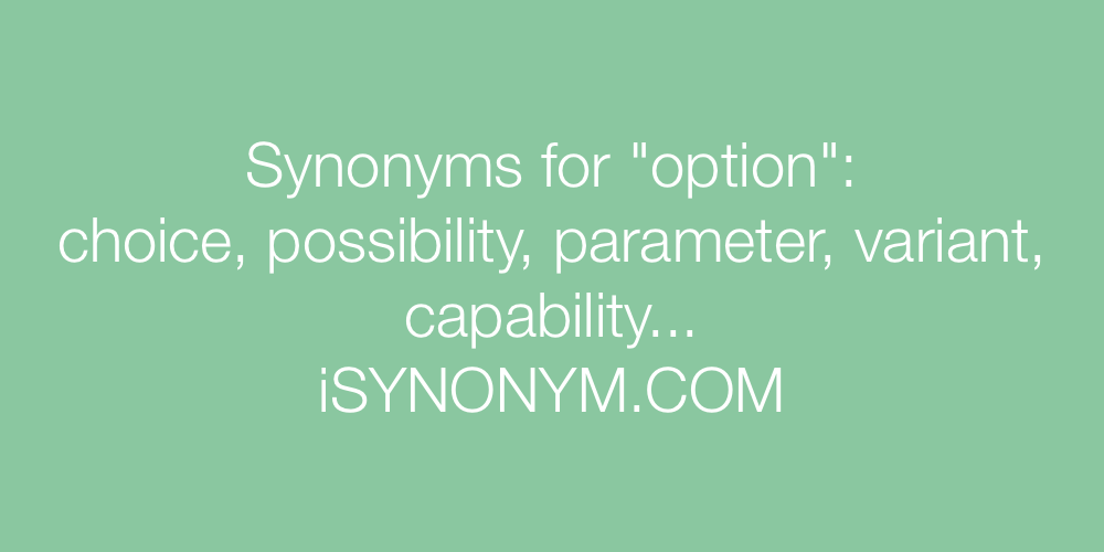 Synonyms option