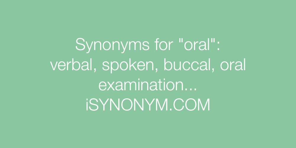 Synonyms oral