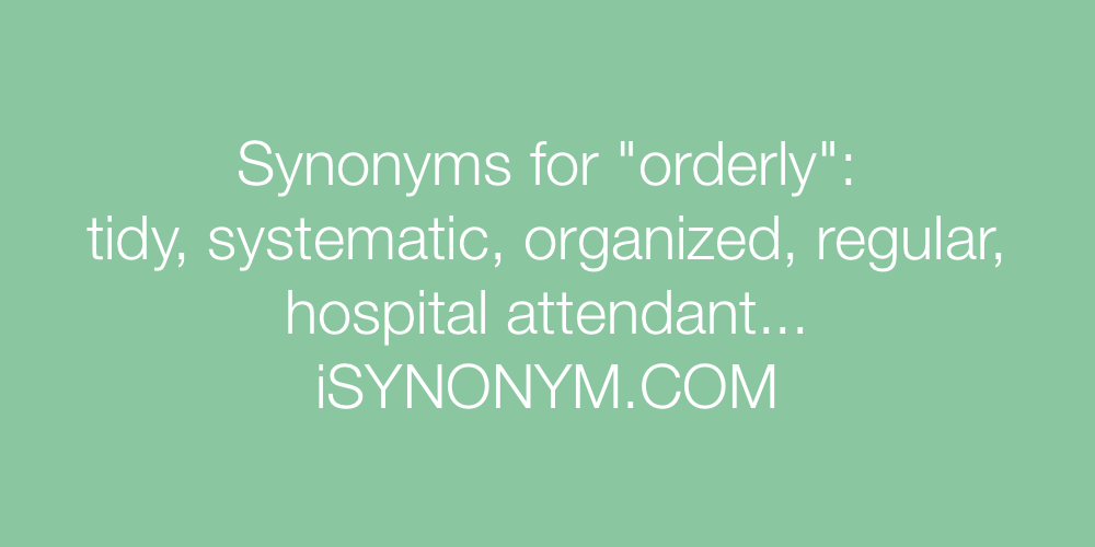 Synonyms orderly