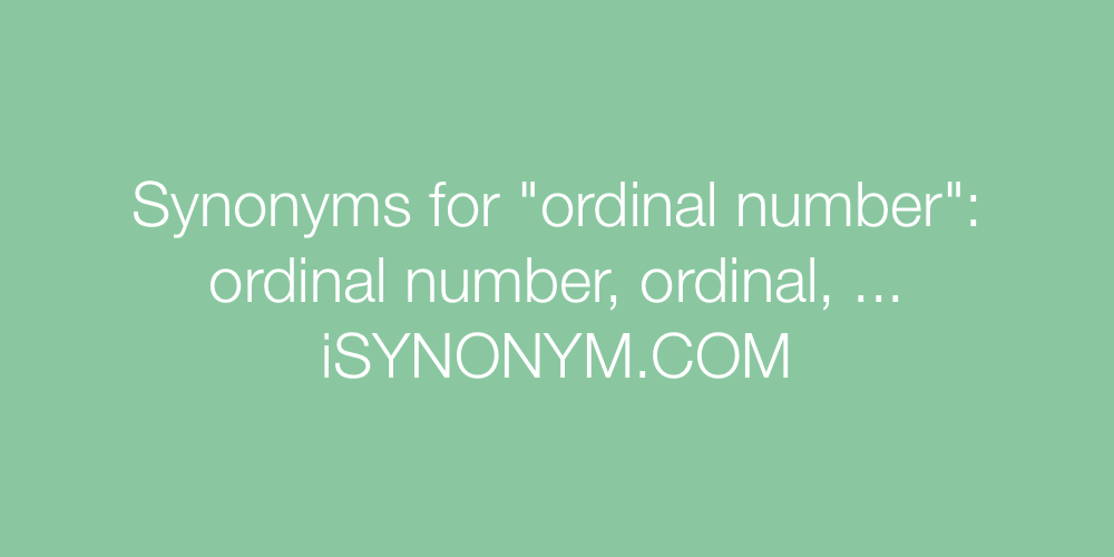 Synonyms ordinal number
