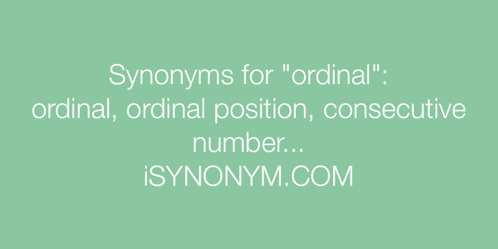 Synonyms ordinal