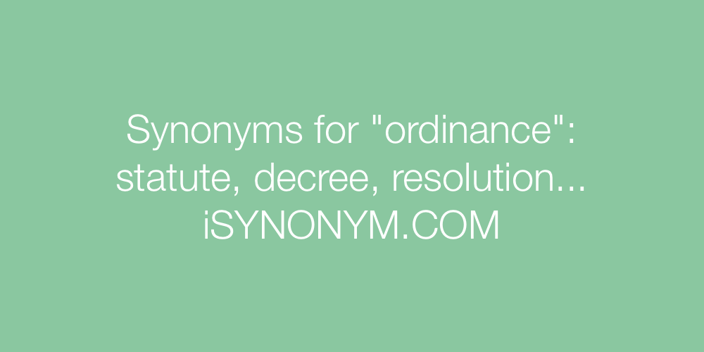 Synonyms ordinance