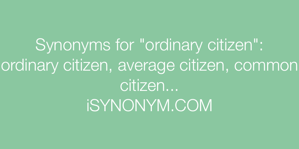 Synonyms ordinary citizen