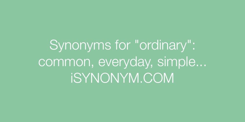 Synonyms ordinary