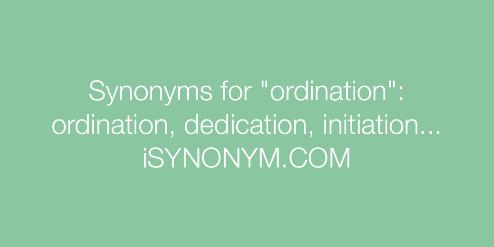 Synonyms ordination
