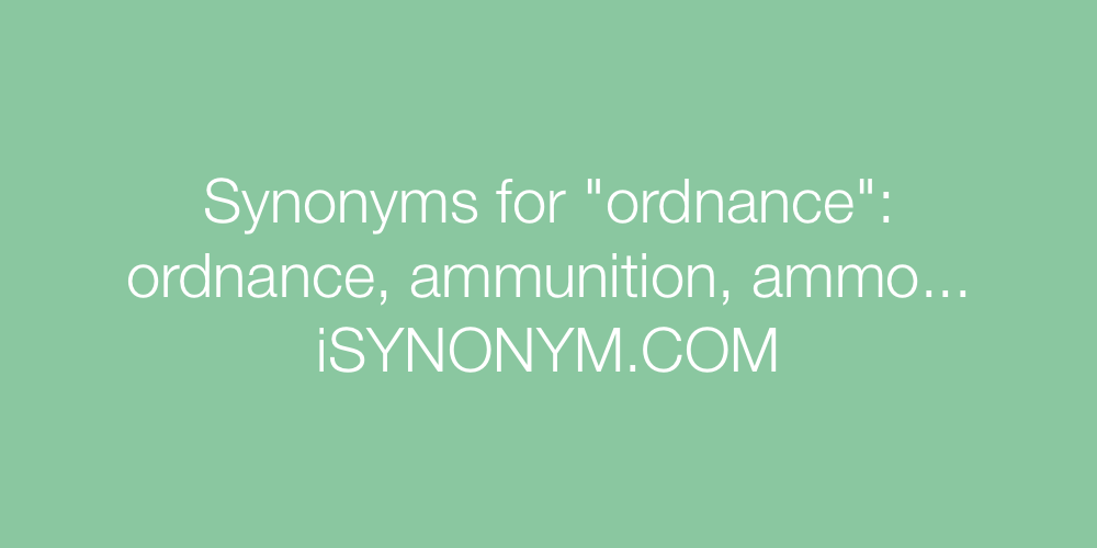 Synonyms ordnance