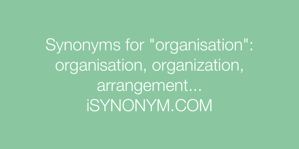 Synonyms organisation