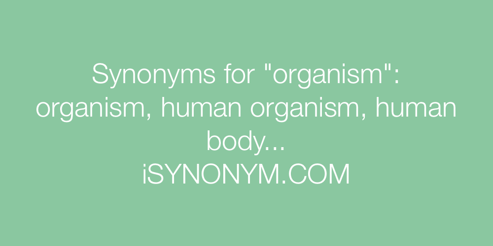 Synonyms organism