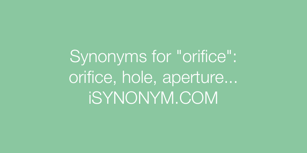Synonyms orifice