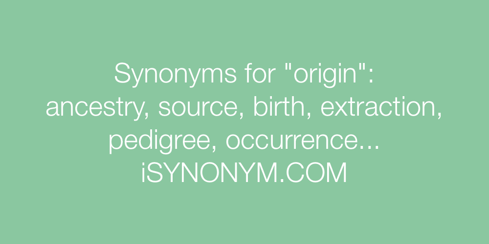Synonyms origin