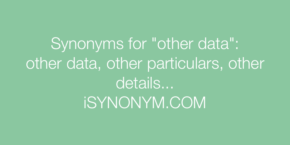 Synonyms other data