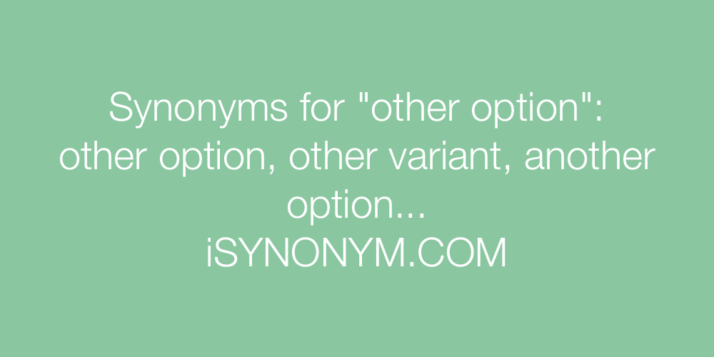 Synonyms other option