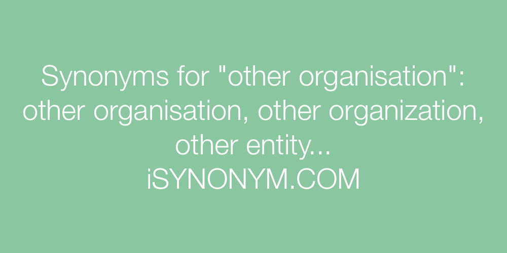 Synonyms other organisation