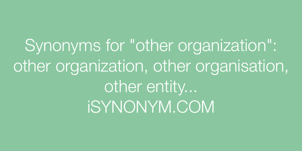 Synonyms other organization
