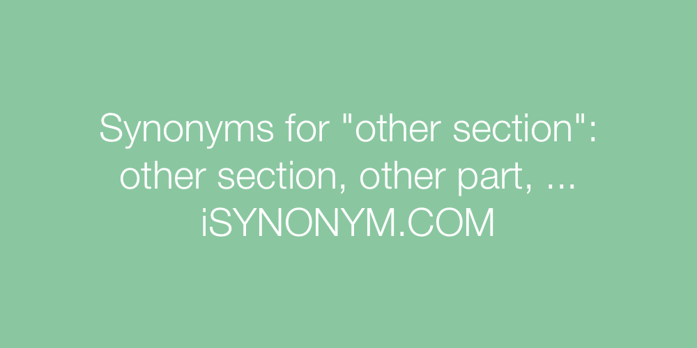 Synonyms other section