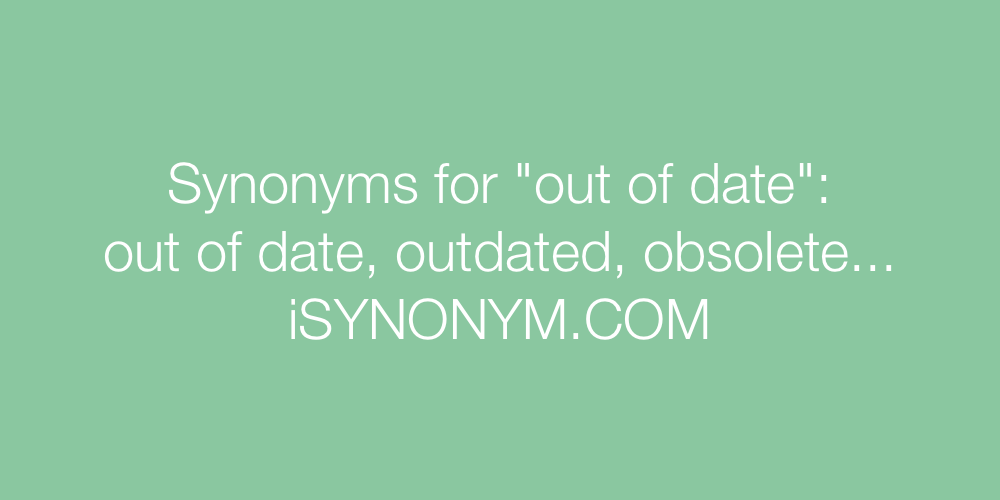 Synonyms out of date