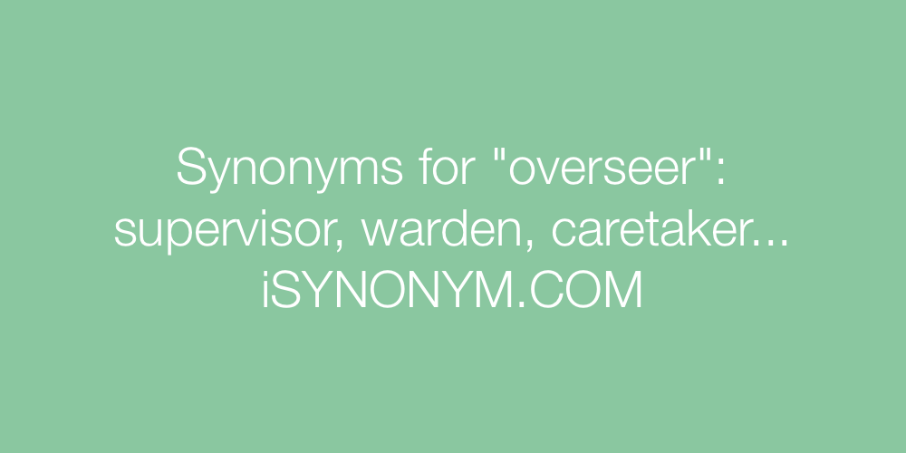 Synonyms overseer