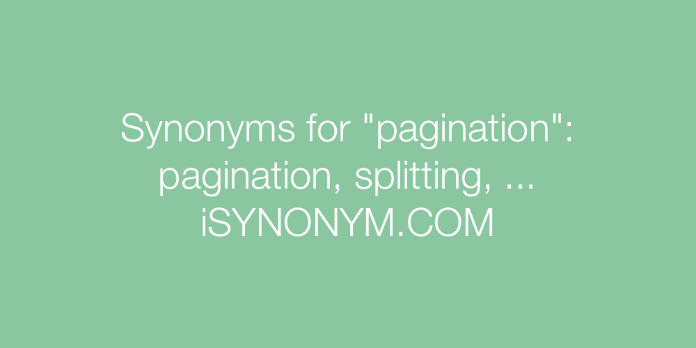 Synonyms pagination