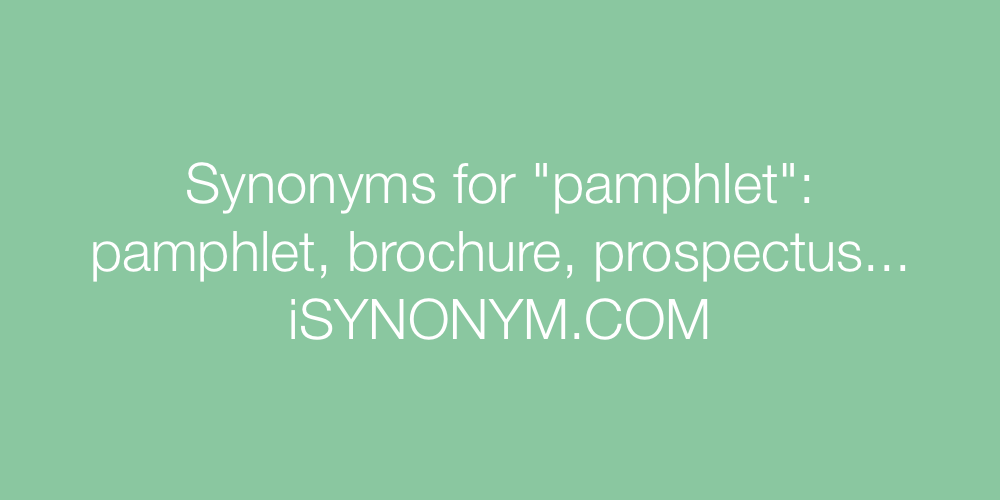 Synonyms pamphlet