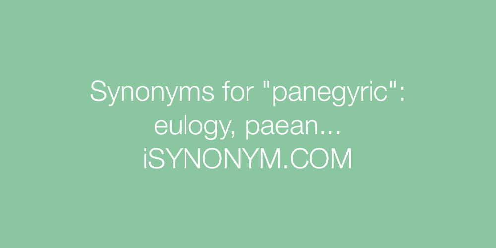Synonyms panegyric
