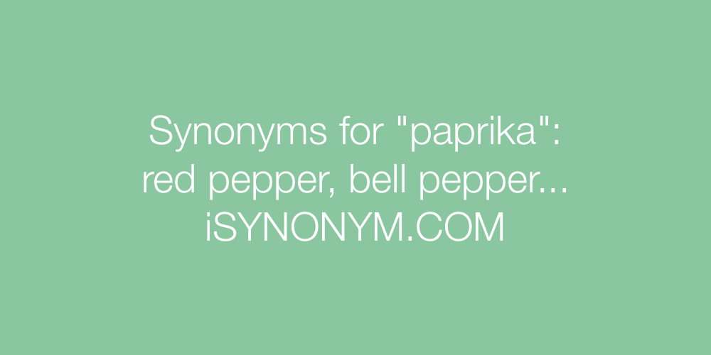Synonyms paprika