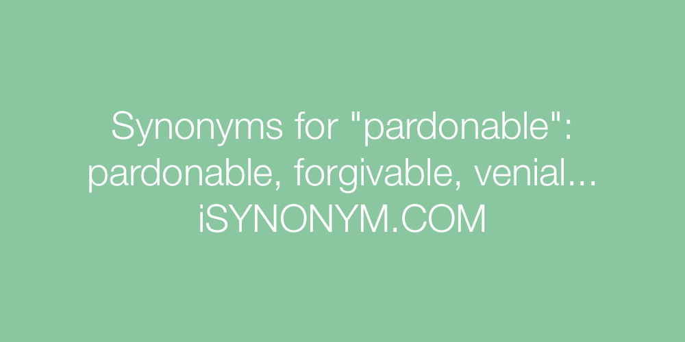 Synonyms pardonable