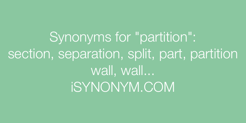 Synonyms partition