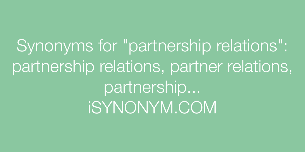Synonyms partnership relations
