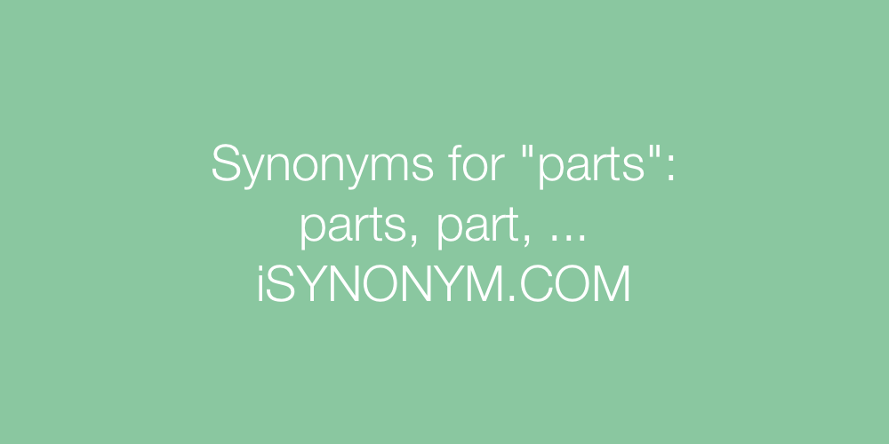 Synonyms parts