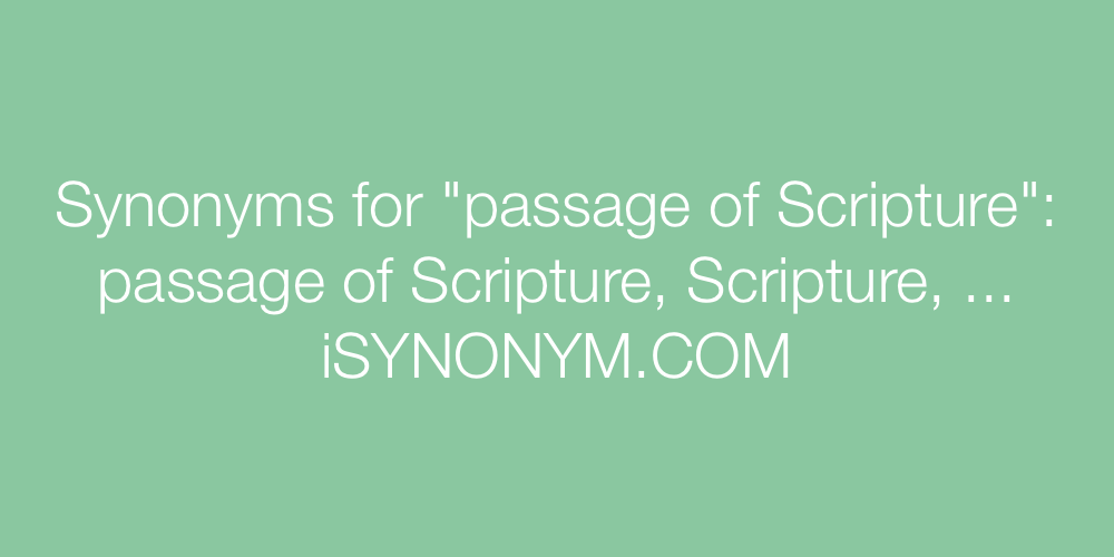Synonyms passage of Scripture