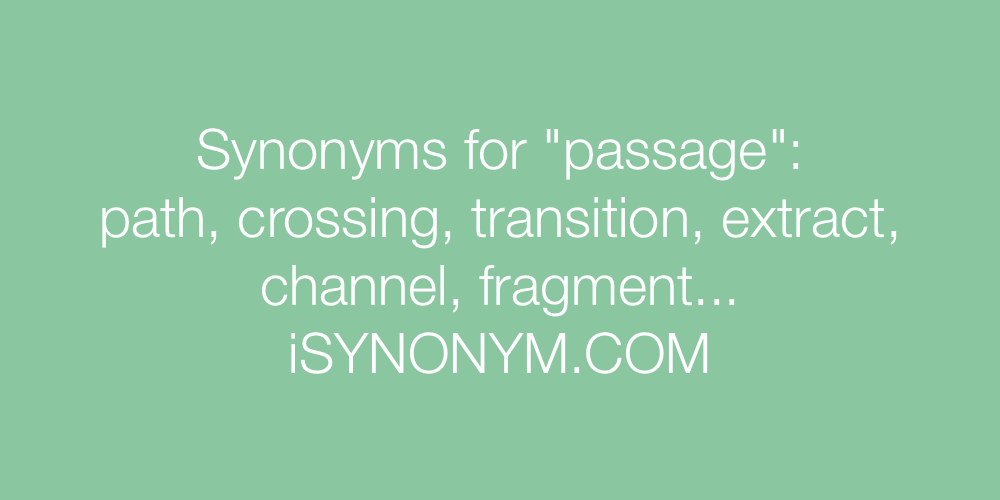 Synonyms passage