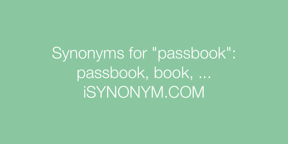Synonyms passbook