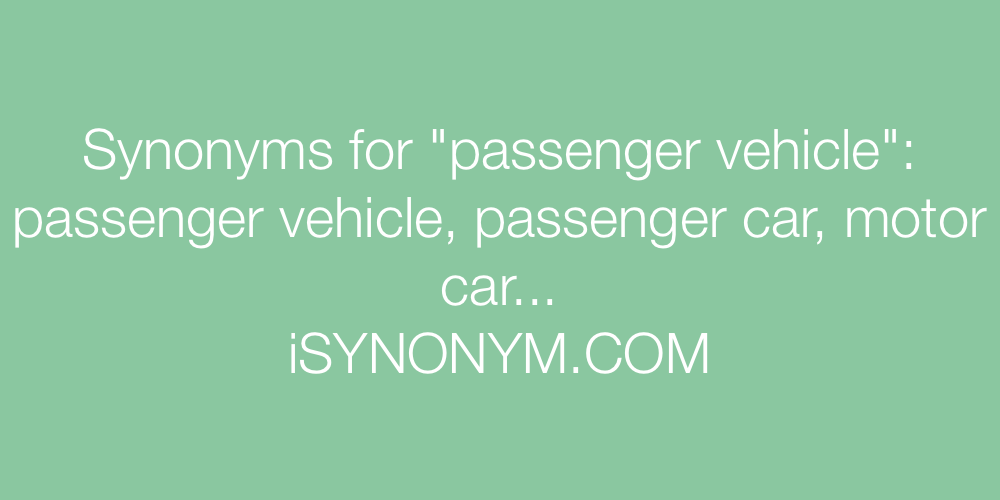 Synonyms passenger vehicle