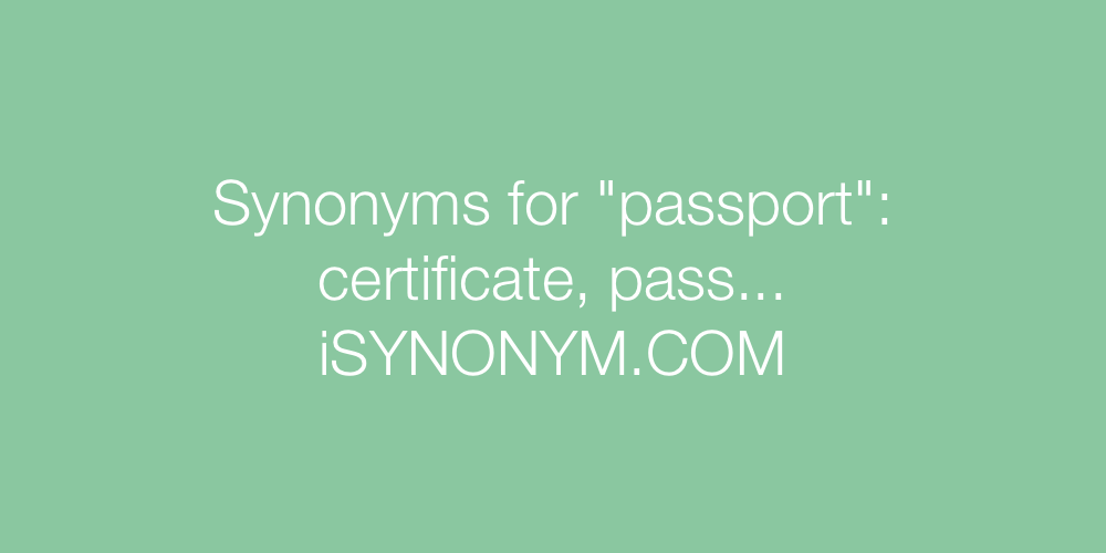 Synonyms passport