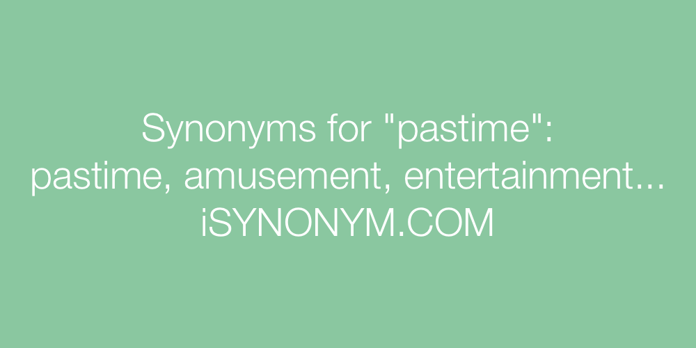 Synonyms pastime