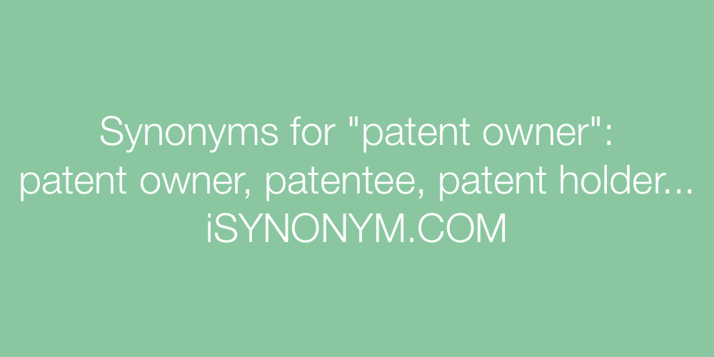Synonyms patent owner