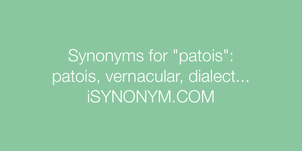 Synonyms patois