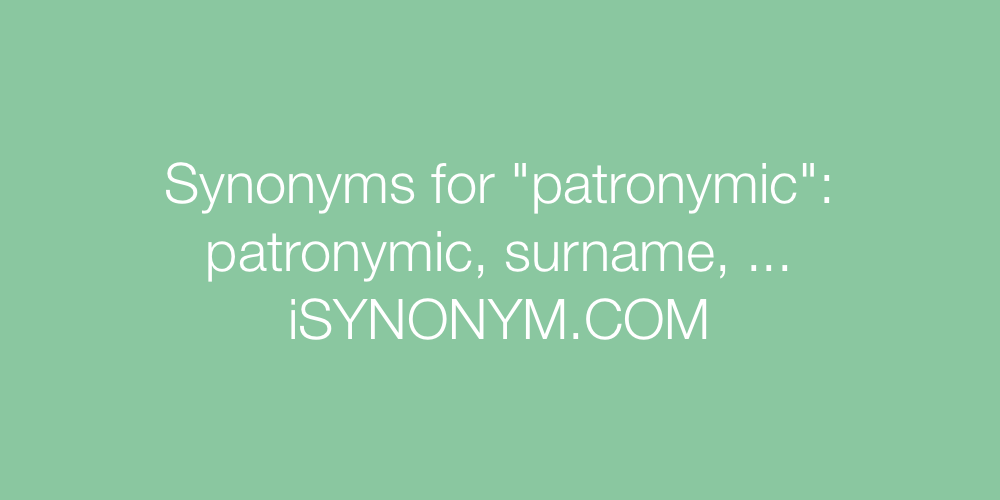 Synonyms patronymic