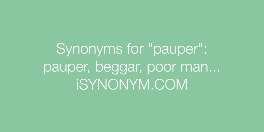Synonyms pauper