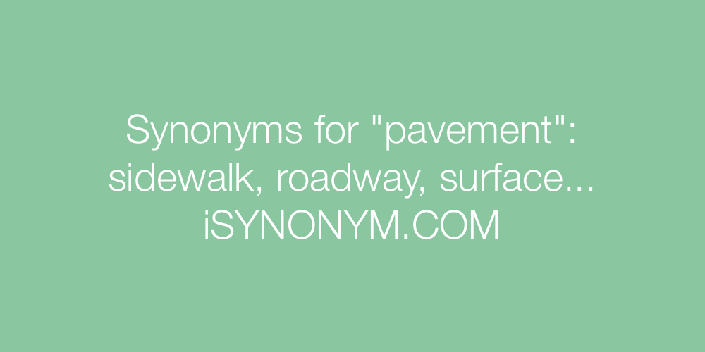 Synonyms pavement