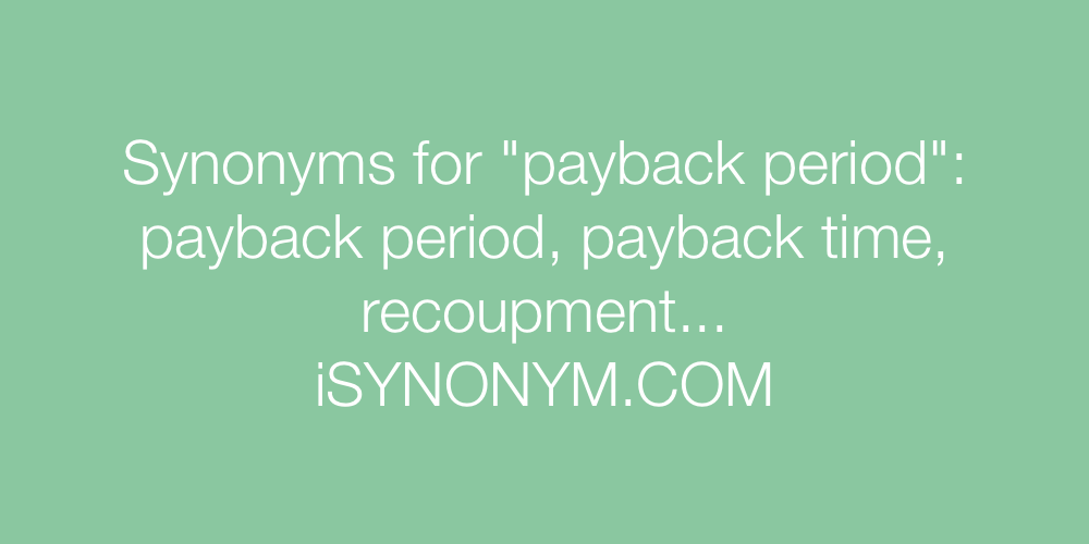 Synonyms payback period