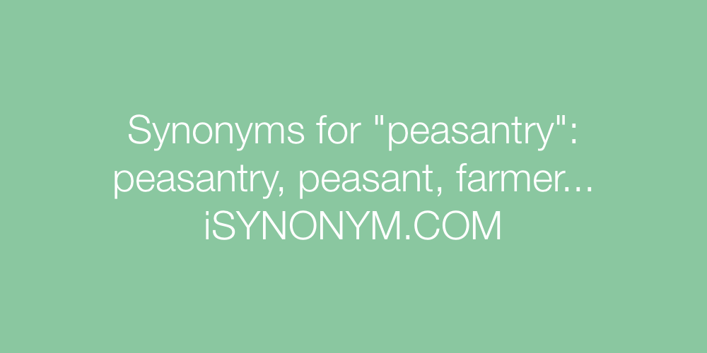 Synonyms peasantry