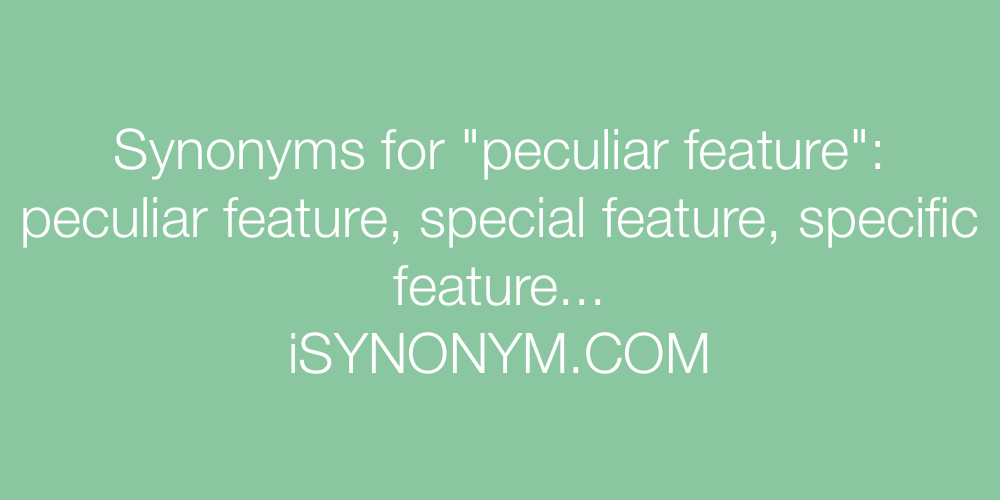 Synonyms peculiar feature