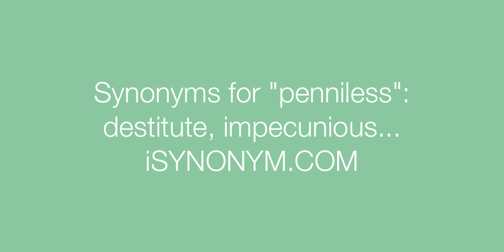 Synonyms penniless