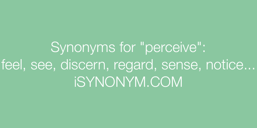 Synonyms perceive